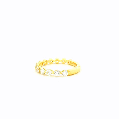Gabriel & Co. 1.10ctw 14K Yellow Gold Single Prong Diamond Anniversary Wedding Band