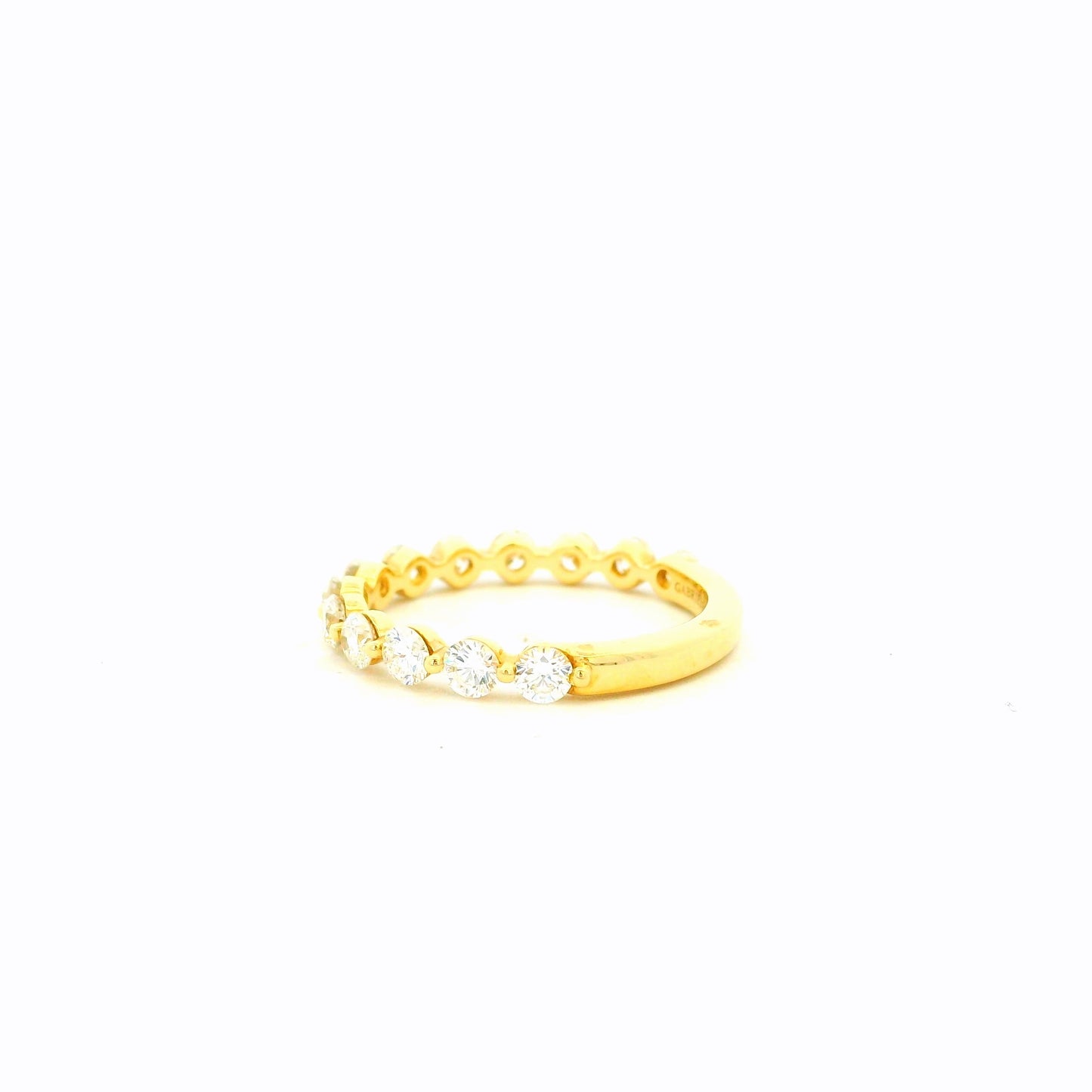Gabriel & Co. 1.10ctw 14K Yellow Gold Single Prong Diamond Anniversary Wedding Band