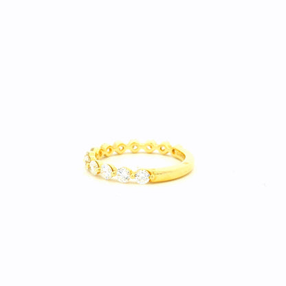 Gabriel & Co. 1.10ctw 14K Yellow Gold Single Prong Diamond Anniversary Wedding Band