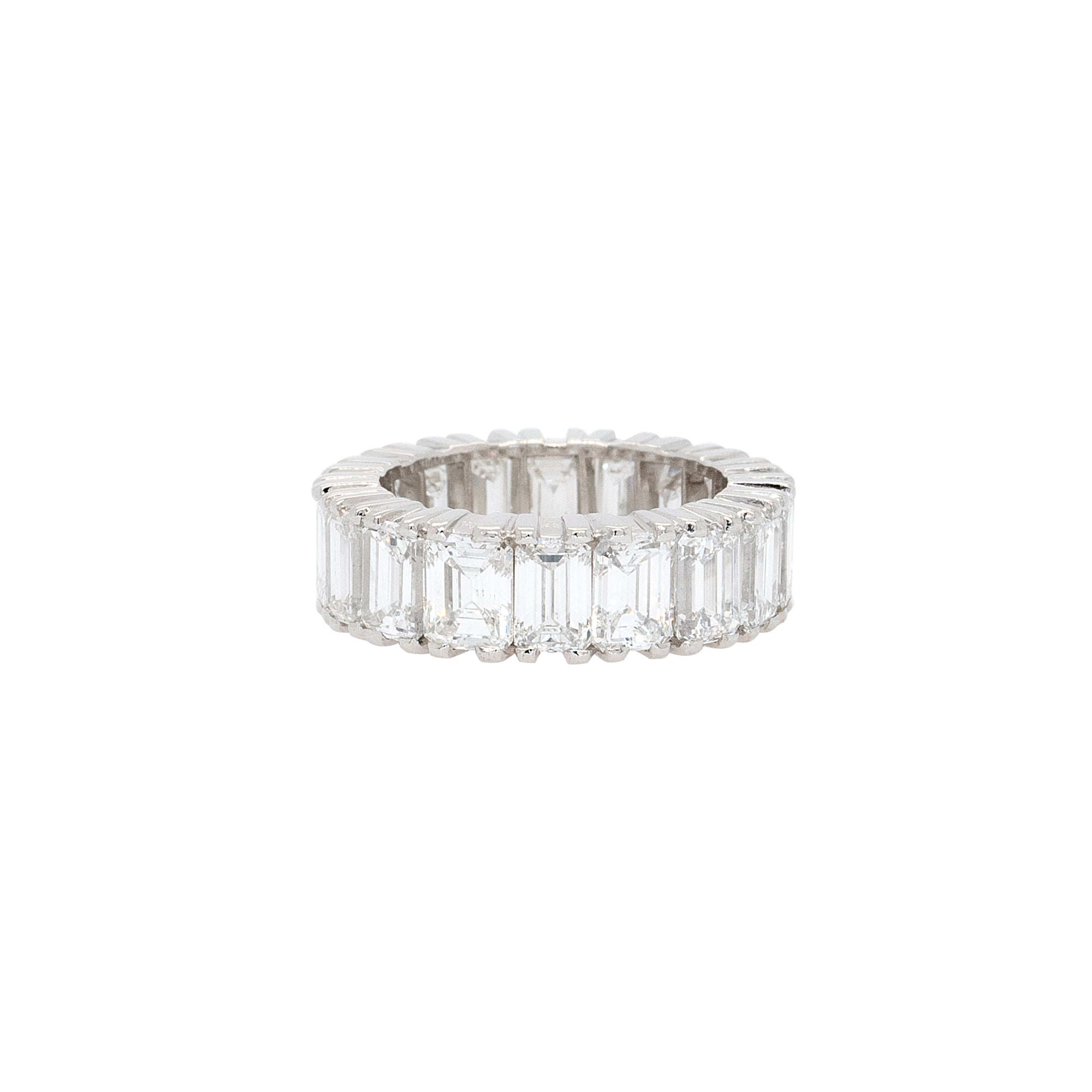 Platinum 7ctw Emerald Cut Natural Diamond Eternity Band