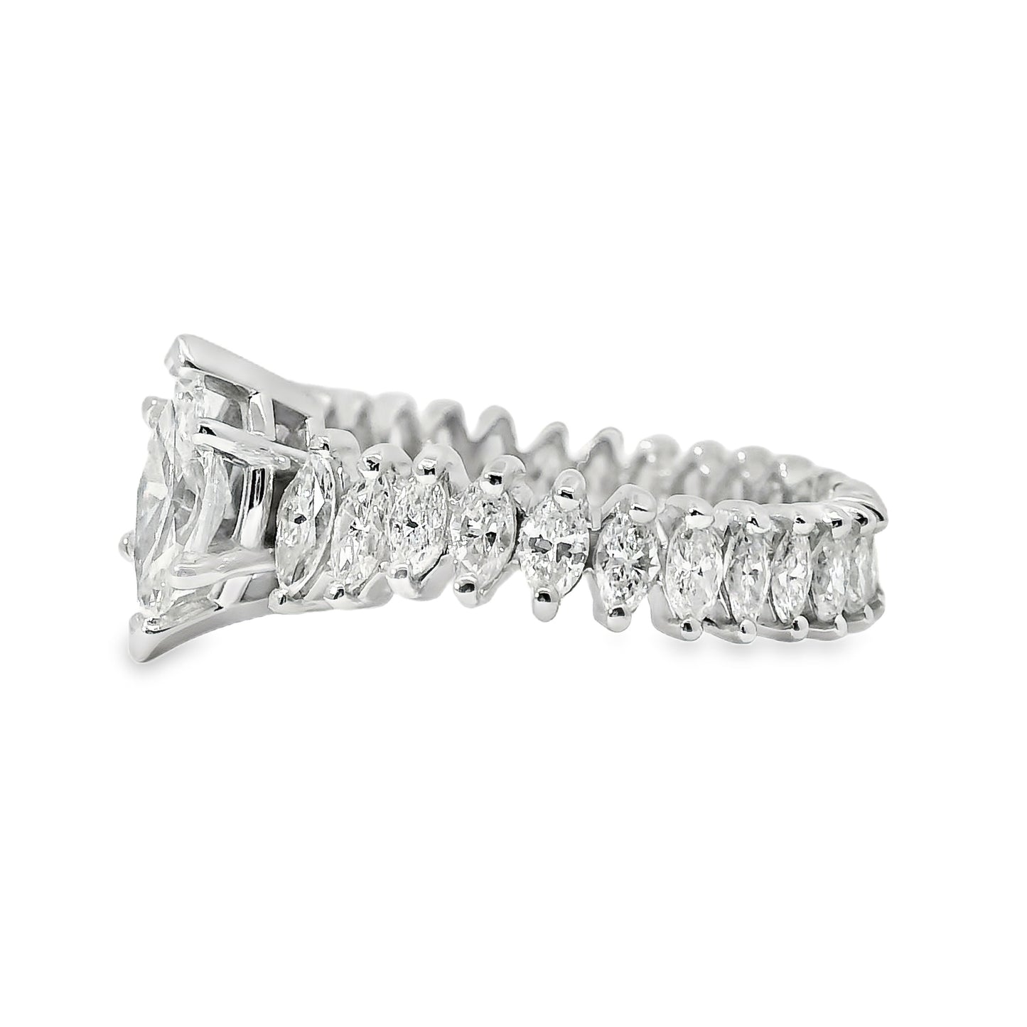 Platinum GIA Certified 3.62ctw Marquise Diamond Eternity Ring Set