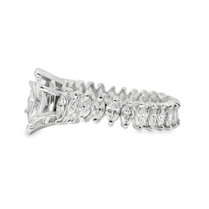 Platinum GIA Certified 3.62ctw Marquise Diamond Eternity Ring Set