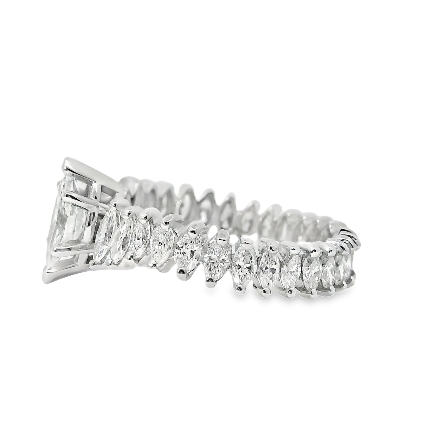 Platinum GIA Certified 3.62ctw Marquise Diamond Eternity Ring Set