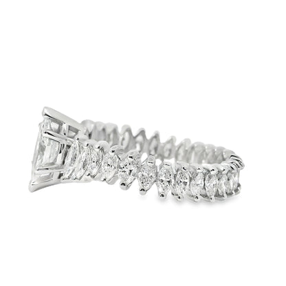 Platinum GIA Certified 3.62ctw Marquise Diamond Eternity Ring Set