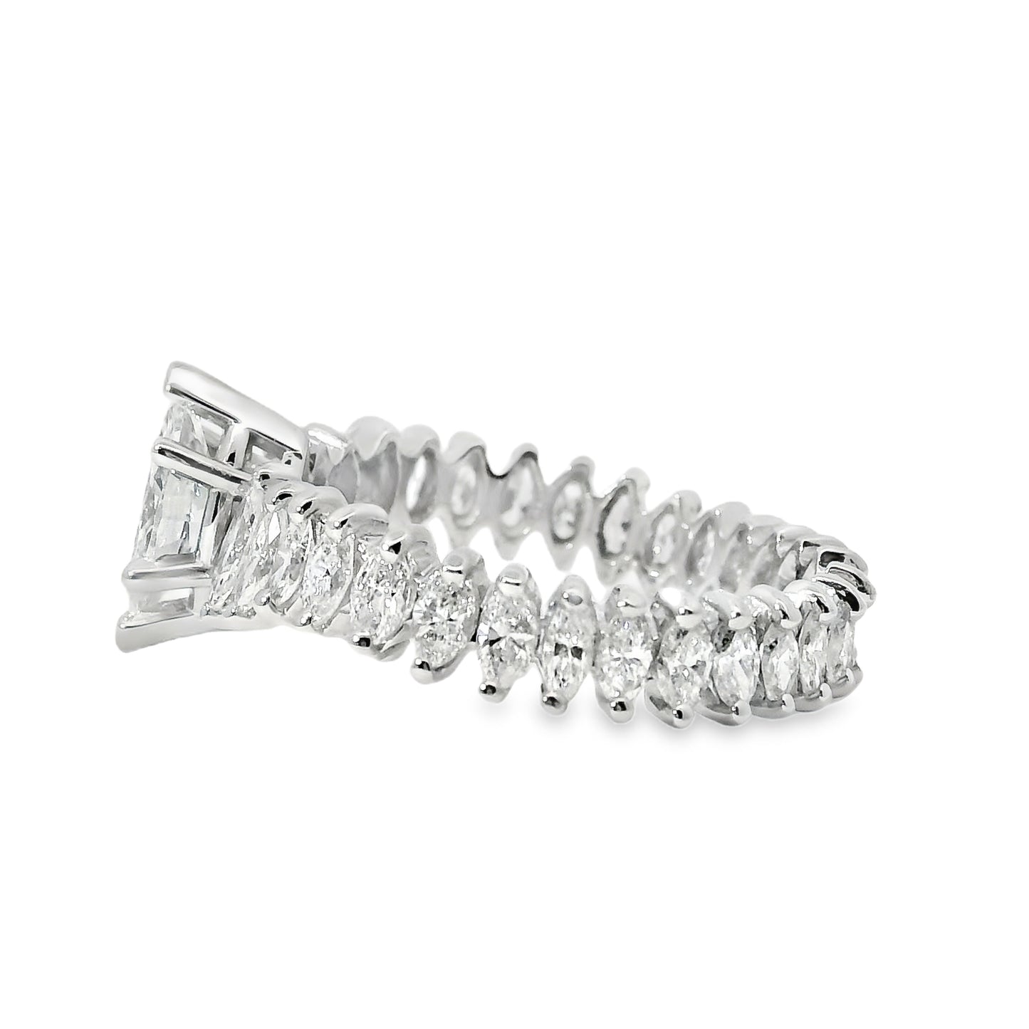 Platinum GIA Certified 3.62ctw Marquise Diamond Eternity Ring Set