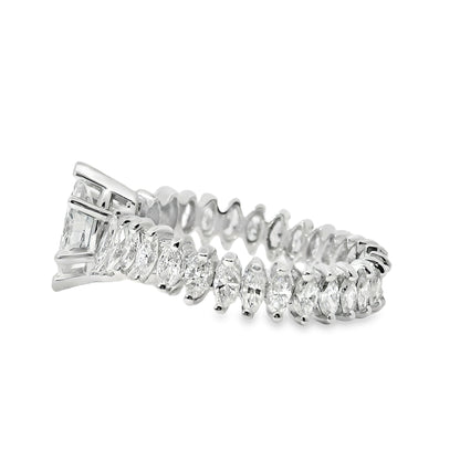 Platinum GIA Certified 3.62ctw Marquise Diamond Eternity Ring Set
