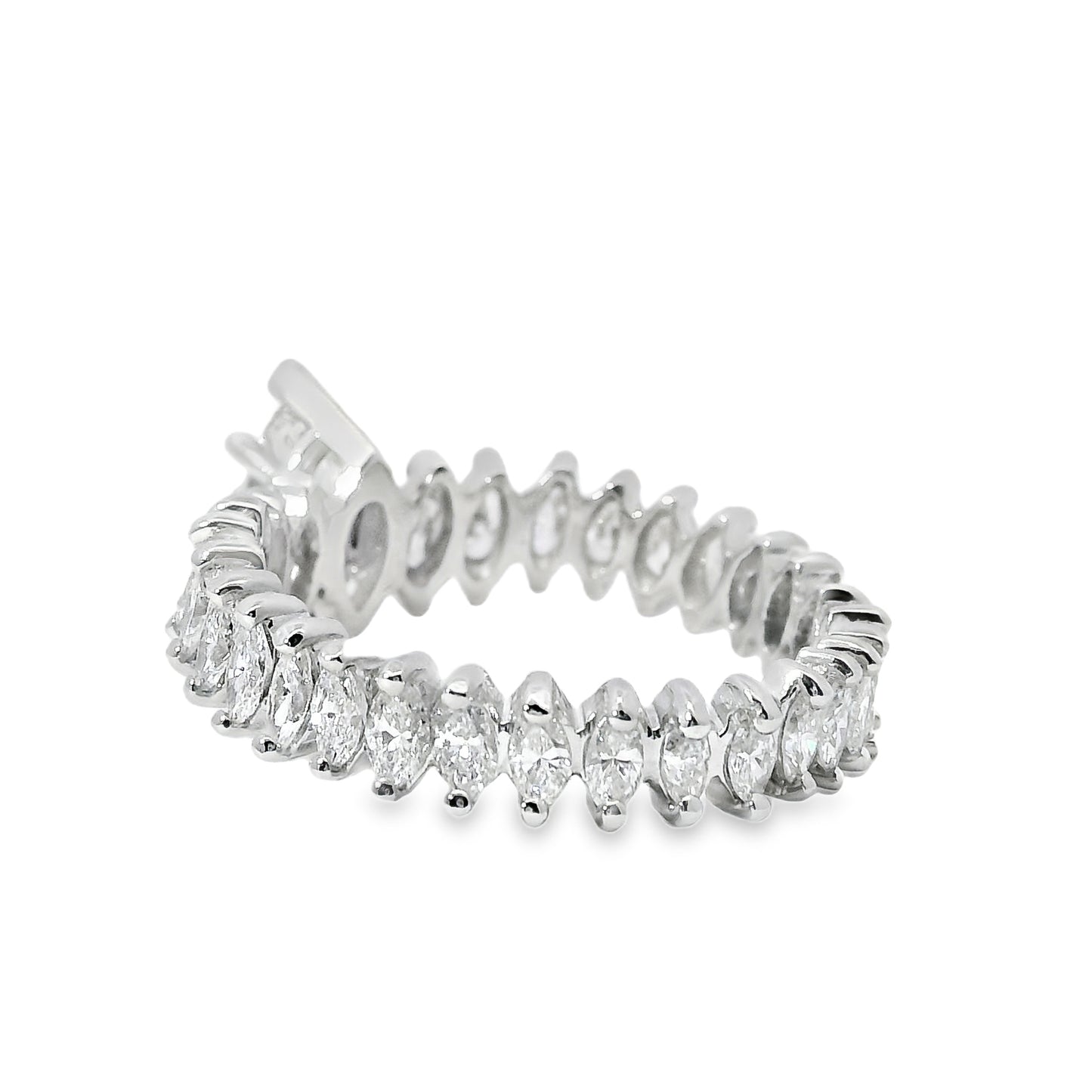 Platinum GIA Certified 3.62ctw Marquise Diamond Eternity Ring Set