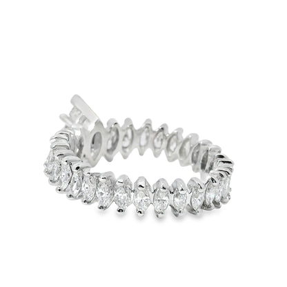 Platinum GIA Certified 3.62ctw Marquise Diamond Eternity Ring Set