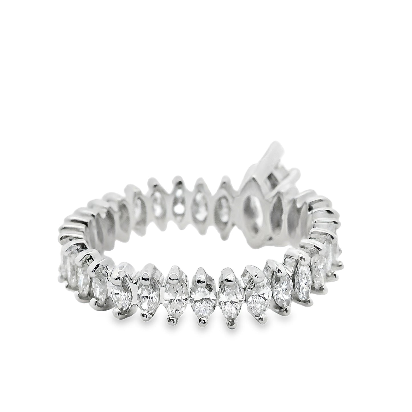 Platinum GIA Certified 3.62ctw Marquise Diamond Eternity Ring Set