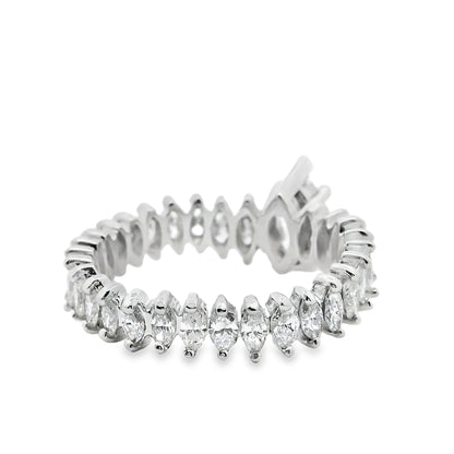 Platinum GIA Certified 3.62ctw Marquise Diamond Eternity Ring Set