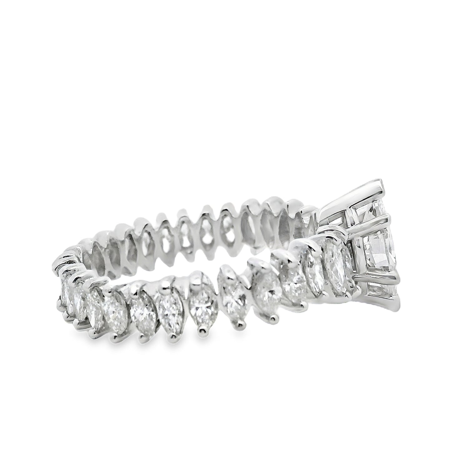 Platinum GIA Certified 3.62ctw Marquise Diamond Eternity Ring Set