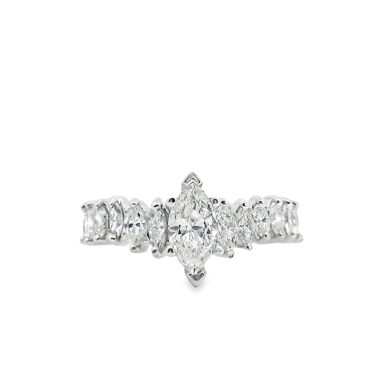 Platinum GIA Certified 3.62ctw Marquise Diamond Eternity Ring Set