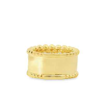 18k Yellow Gold 1.90ct Natural Round Diamonds Wide Pave Ring