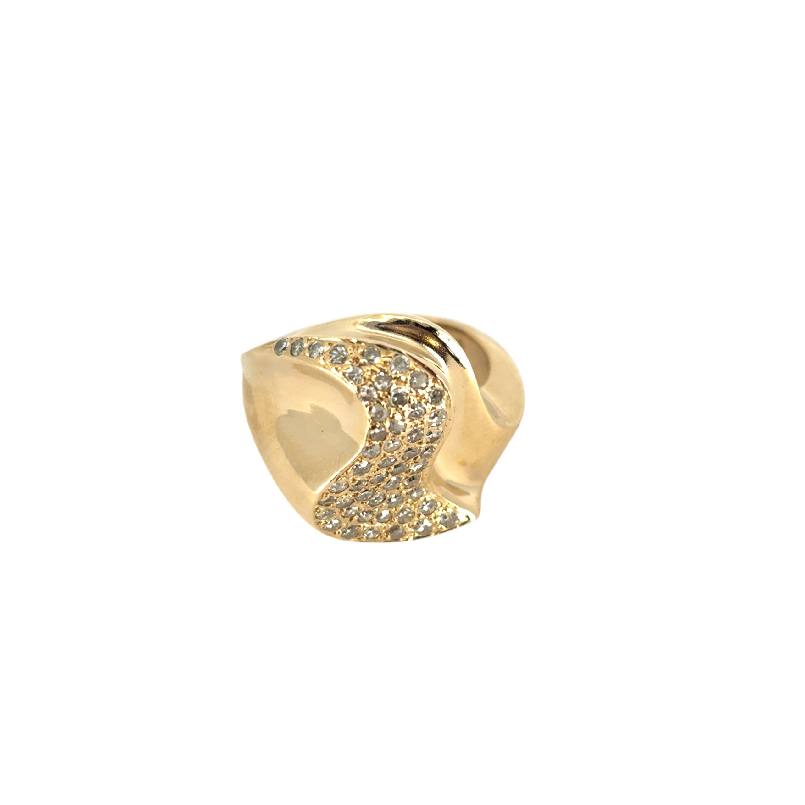 14k Yellow Gold Approximately 0.25ctw Natural Diamond Fashion Ring