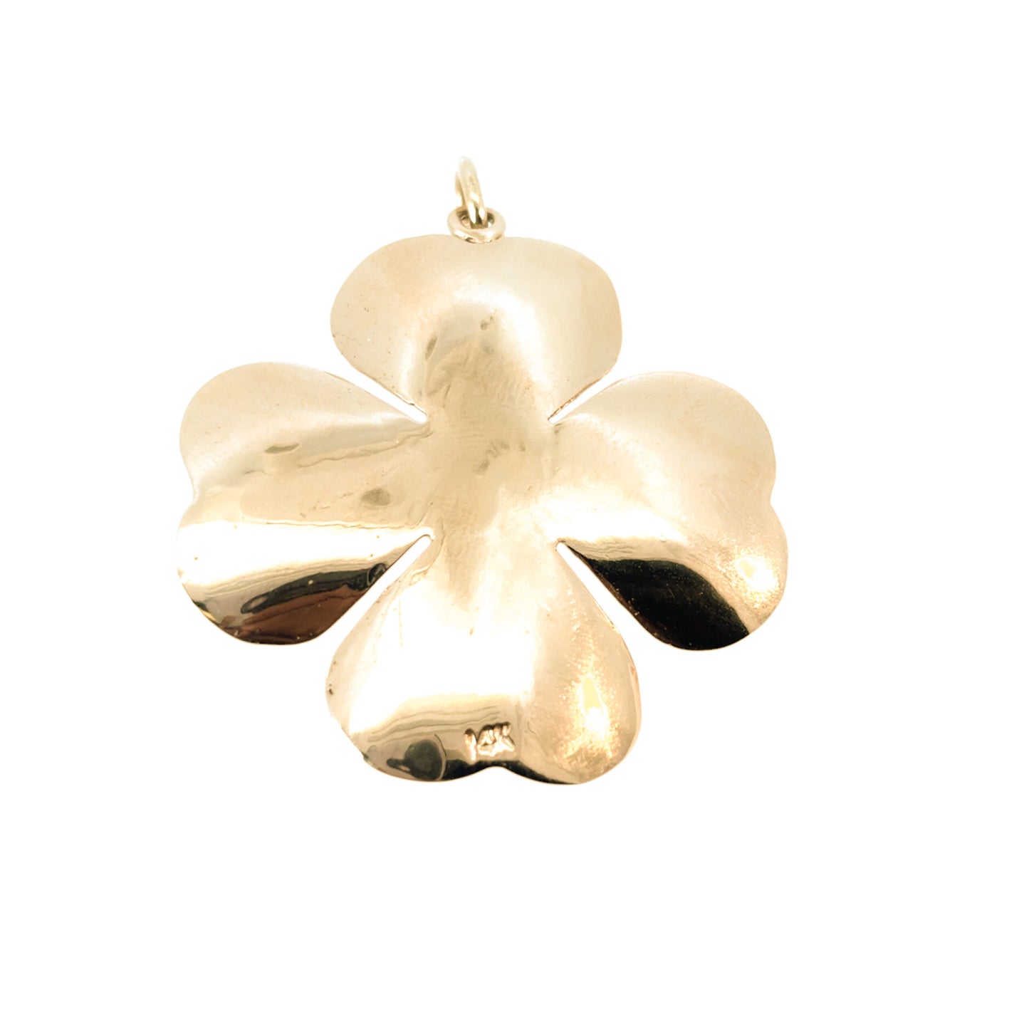14K Yellow Gold Amethyst and Pearl Clover Pendant