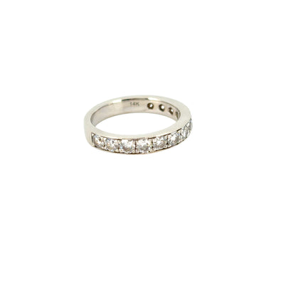 Gabriel 14K White Gold Micro Pave Set 1.50ctw Natural Diamond Wedding Band with Milgrain