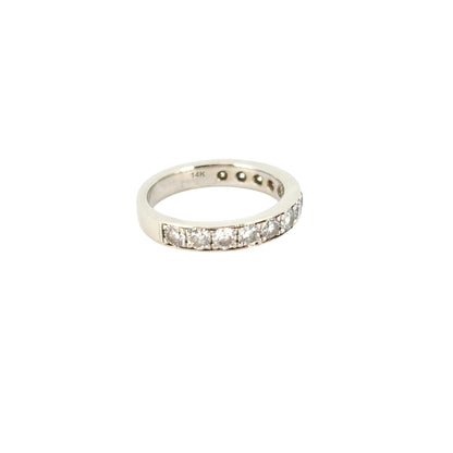 Gabriel 14K White Gold Micro Pave Set 1.50ctw Natural Diamond Wedding Band with Milgrain
