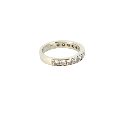 Gabriel 14K White Gold Micro Pave Set 1.50ctw Natural Diamond Wedding Band with Milgrain