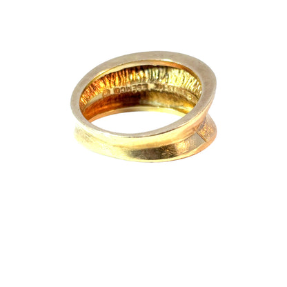 Vintage 3 Multicolor Stone 14k Yellow Gold Ring Band