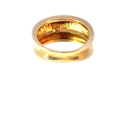 Vintage 3 Multicolor Stone 14k Yellow Gold Ring Band