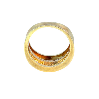 Vintage 3 Multicolor Stone 14k Yellow Gold Ring Band