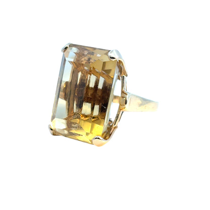 Vintage 14k Yellow Gold Citrine Gemstone Ring