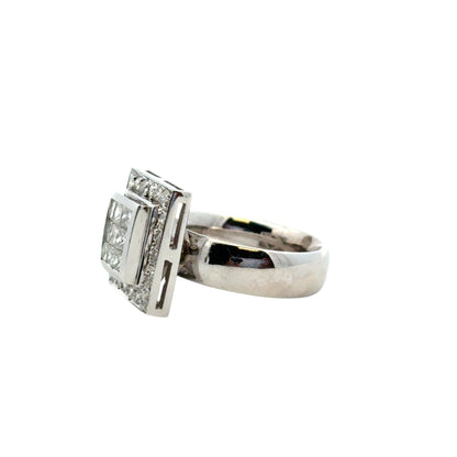 14k White Gold approx. 0.73ctw Square Diamond Ring