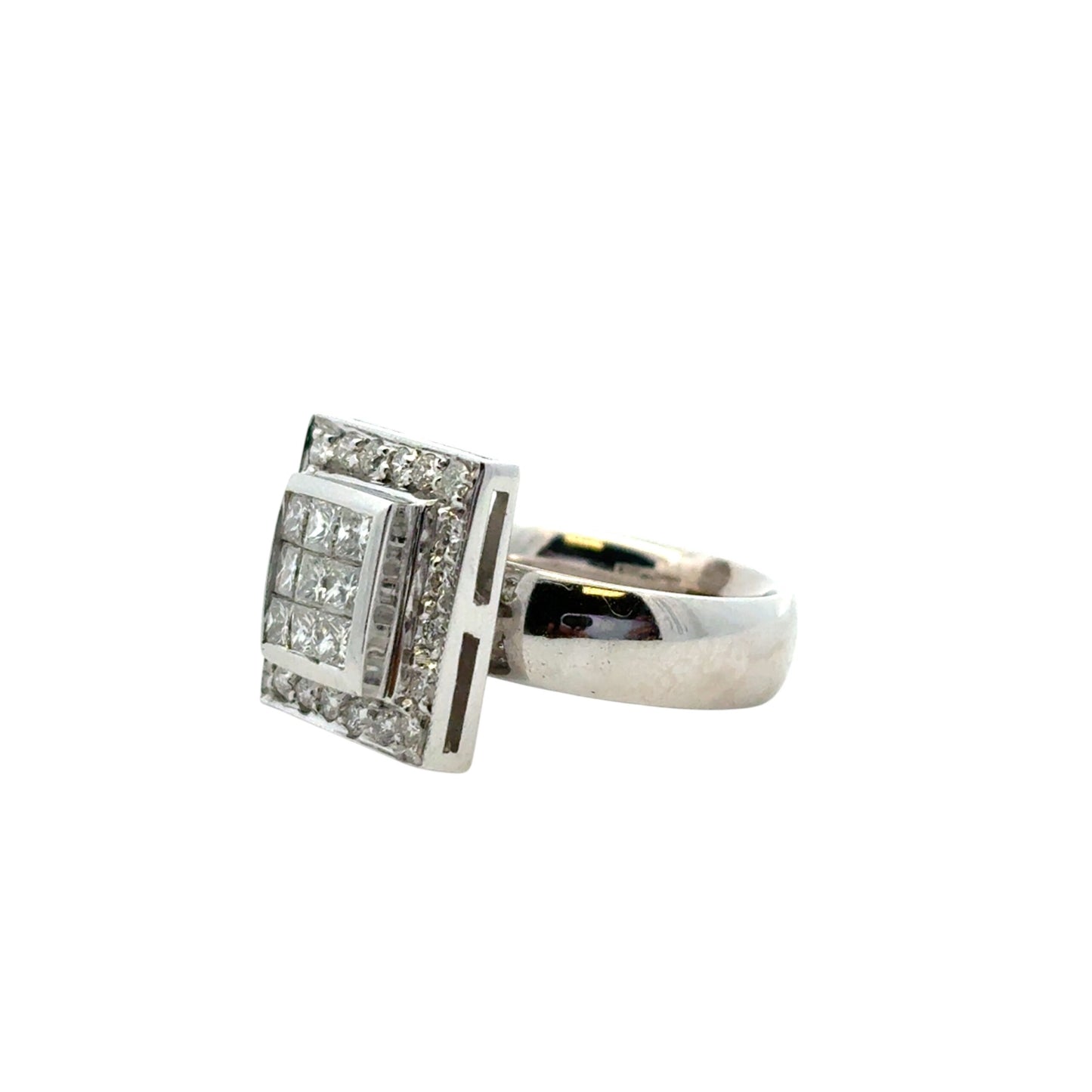 14k White Gold approx. 0.73ctw Square Diamond Ring
