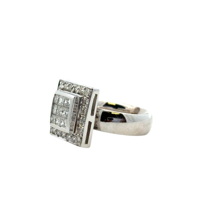 14k White Gold approx. 0.73ctw Square Diamond Ring