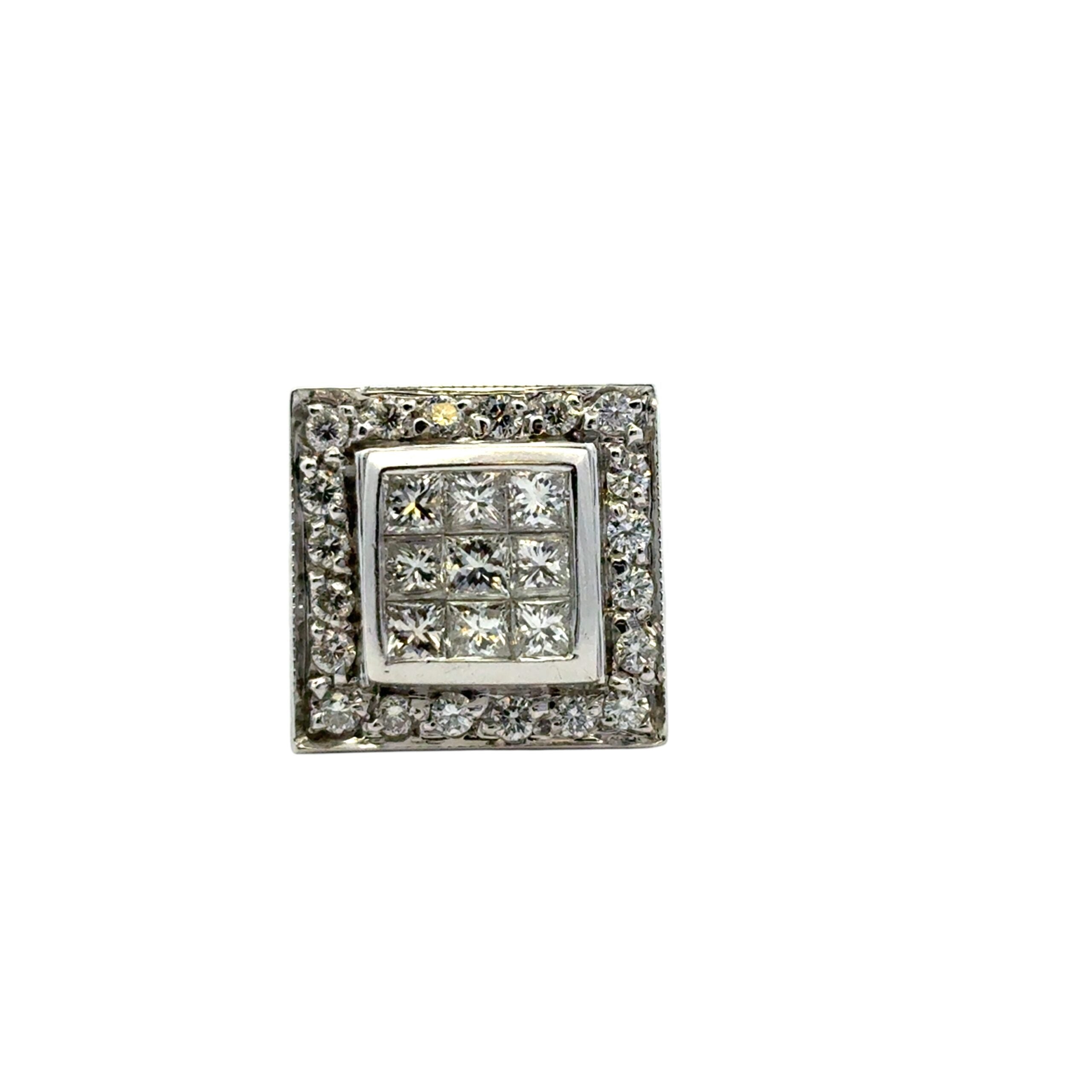 14k White Gold approx. 0.73ctw Square Diamond Ring