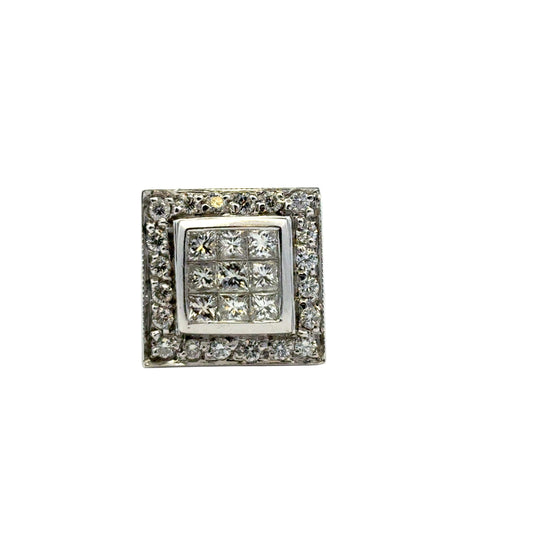 14k White Gold approx. 0.73ctw Square Diamond Ring