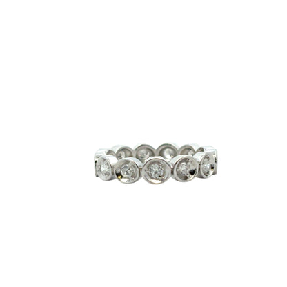 14k White Gold 0.39ctw Natural Round Diamond Eternity Ring