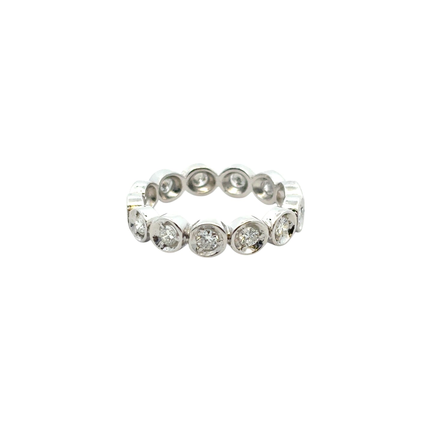 14k White Gold 0.39ctw Natural Round Diamond Eternity Ring