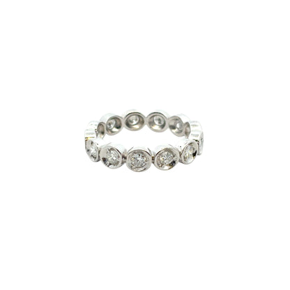 14k White Gold 0.39ctw Natural Round Diamond Eternity Ring
