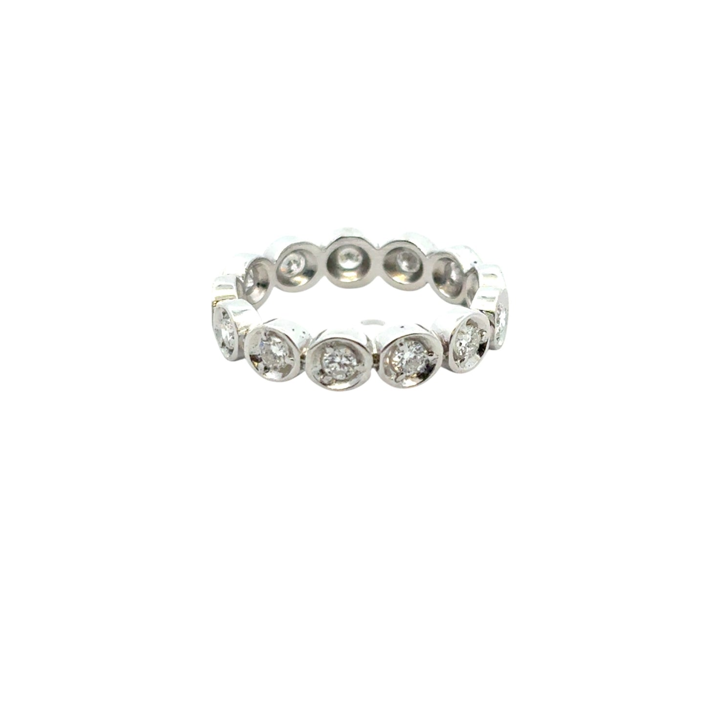 14k White Gold 0.39ctw Natural Round Diamond Eternity Ring