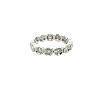 14k White Gold 0.39ctw Natural Round Diamond Eternity Ring