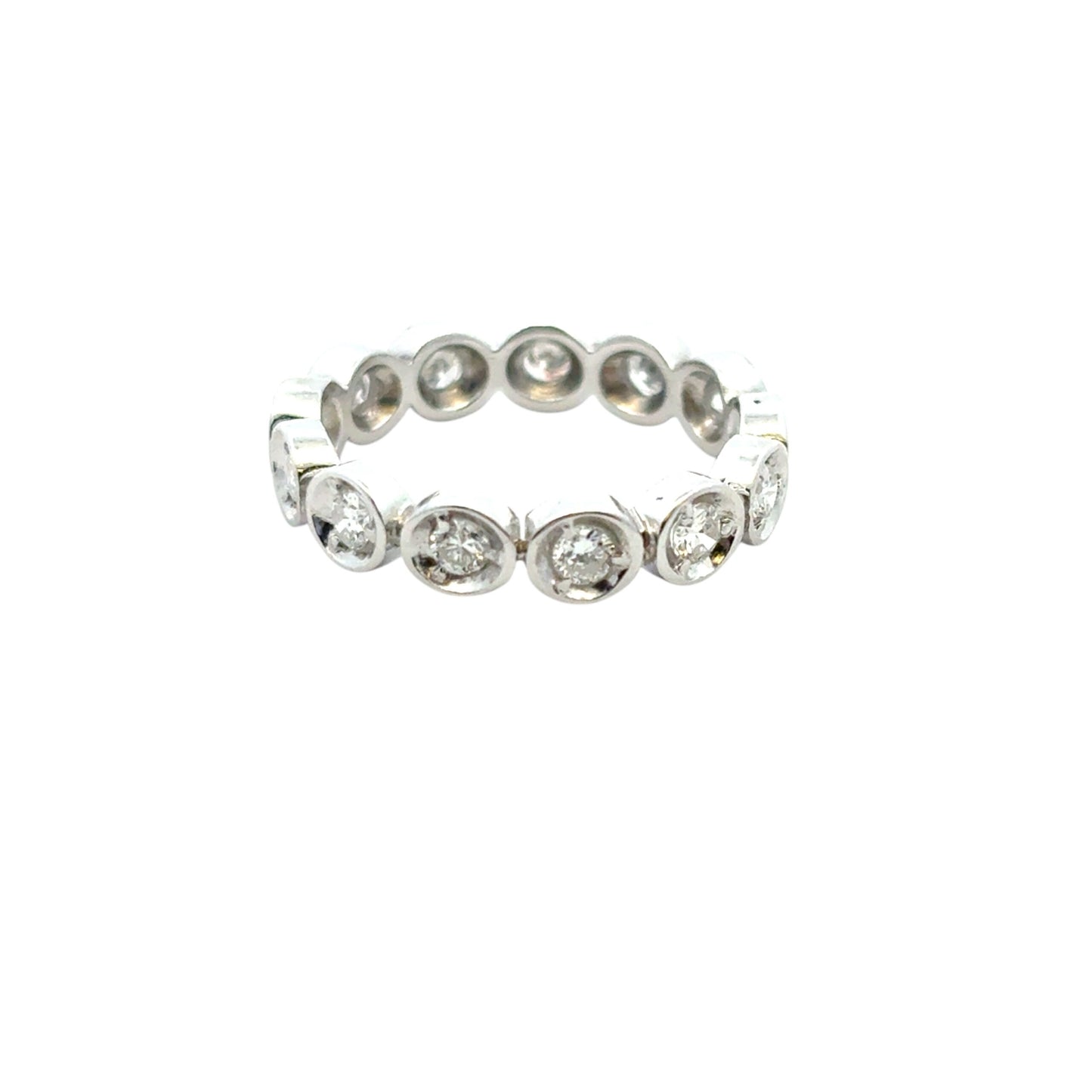 14k White Gold 0.39ctw Natural Round Diamond Eternity Ring