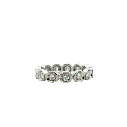 14k White Gold 0.39ctw Natural Round Diamond Eternity Ring