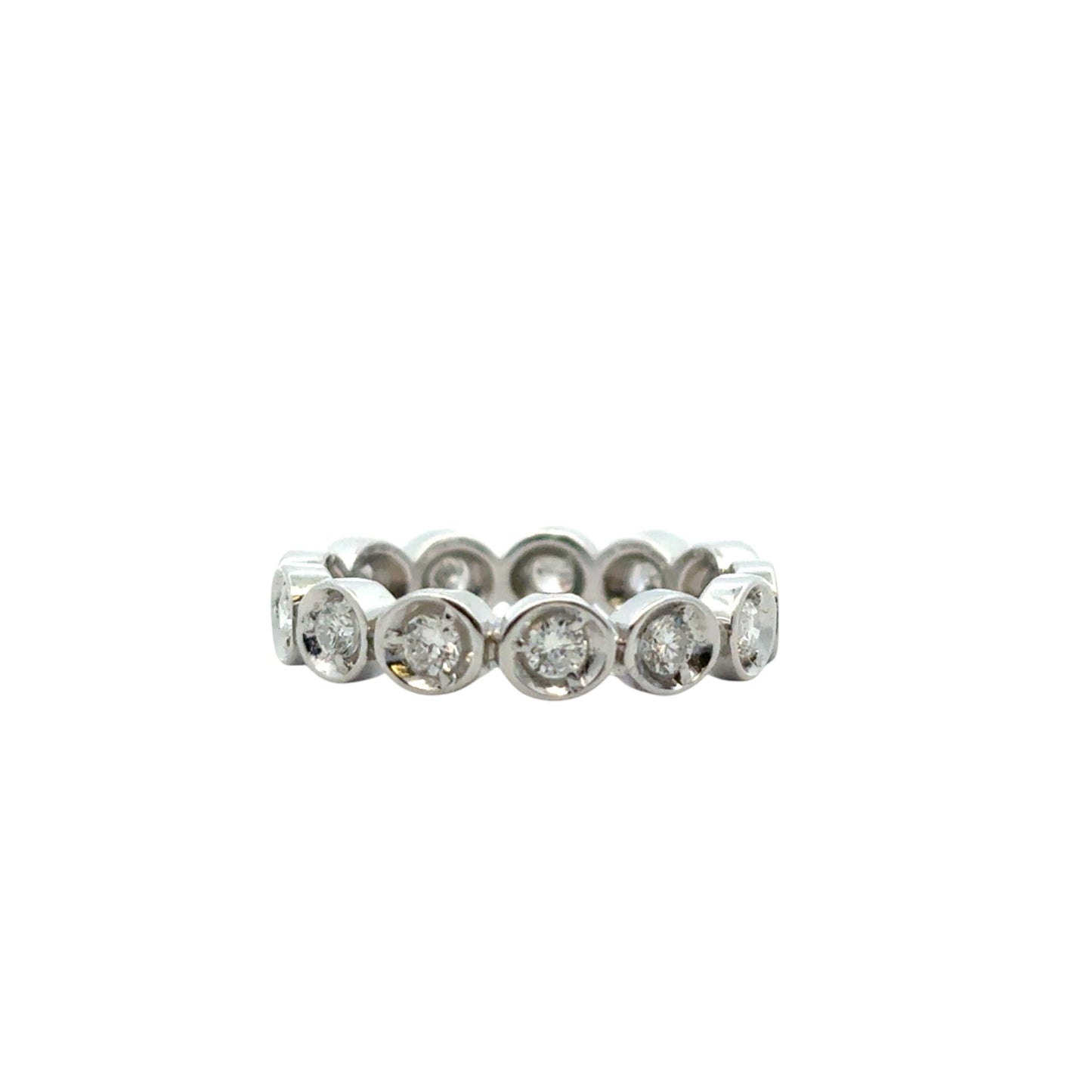 14k White Gold 0.39ctw Natural Round Diamond Eternity Ring