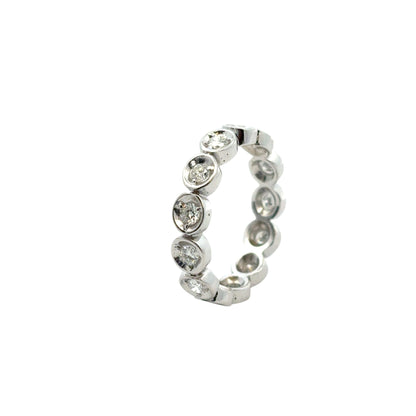 14k White Gold 0.39ctw Natural Round Diamond Eternity Ring