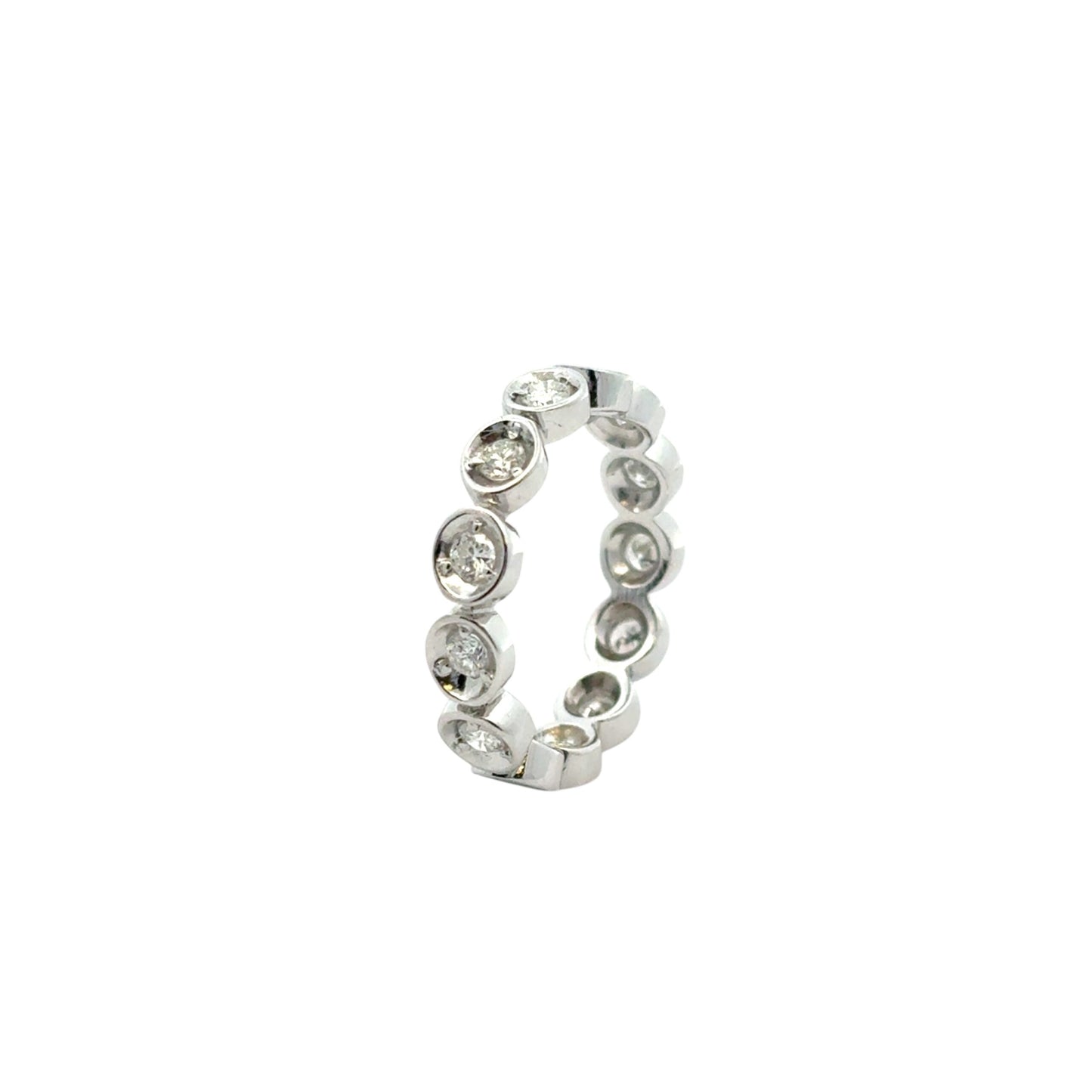 14k White Gold 0.39ctw Natural Round Diamond Eternity Ring