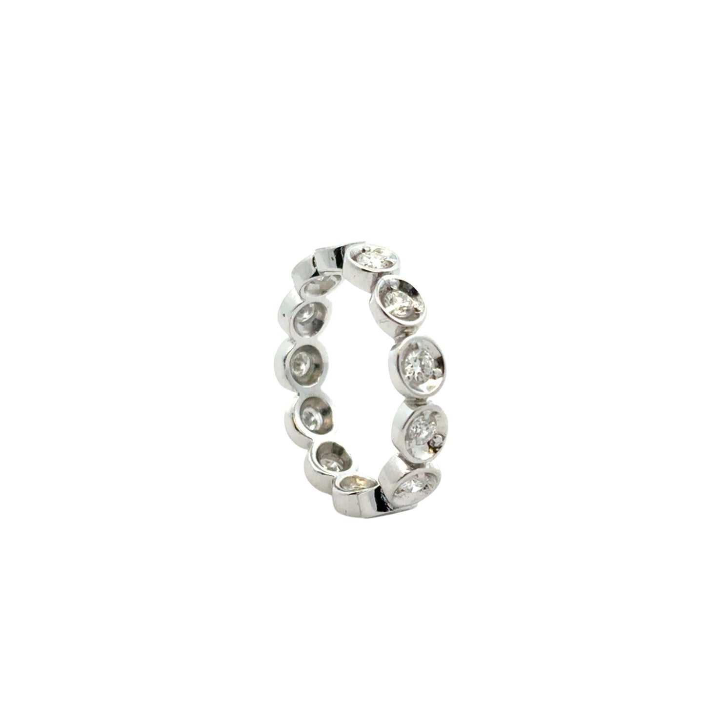 14k White Gold 0.39ctw Natural Round Diamond Eternity Ring