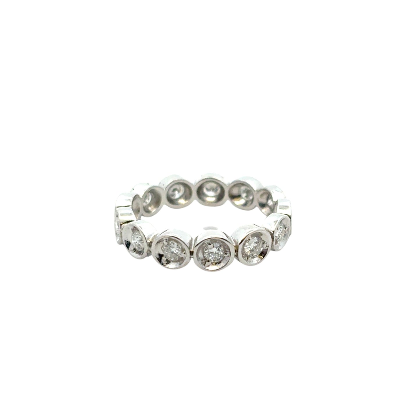 14k White Gold 0.39ctw Natural Round Diamond Eternity Ring