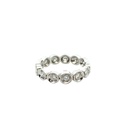 14k White Gold 0.39ctw Natural Round Diamond Eternity Ring