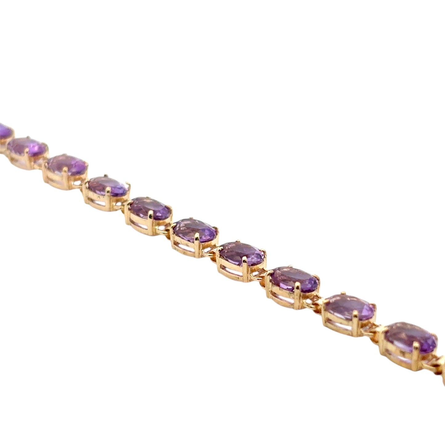 Vintage 10k Yellow Gold Purple Gemstone Bracelet