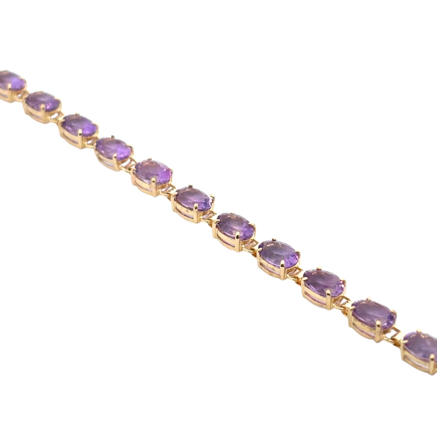 Vintage 10k Yellow Gold Purple Gemstone Bracelet
