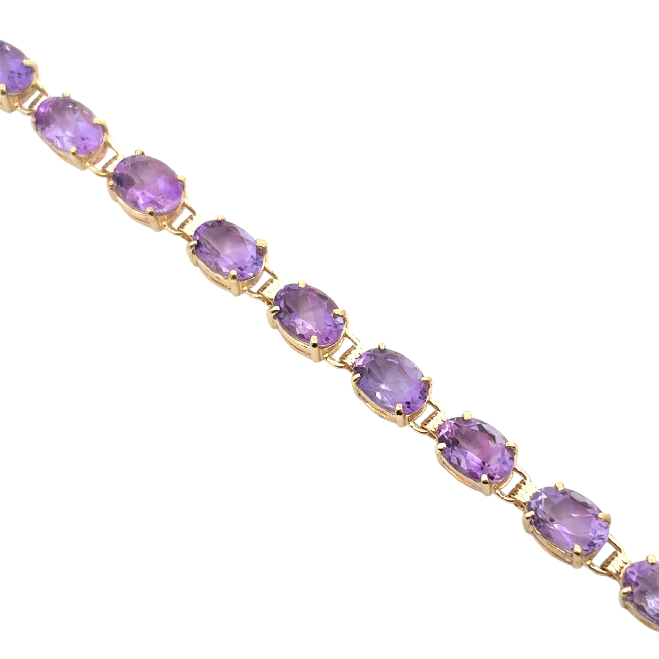 Vintage 10k Yellow Gold Purple Gemstone Bracelet