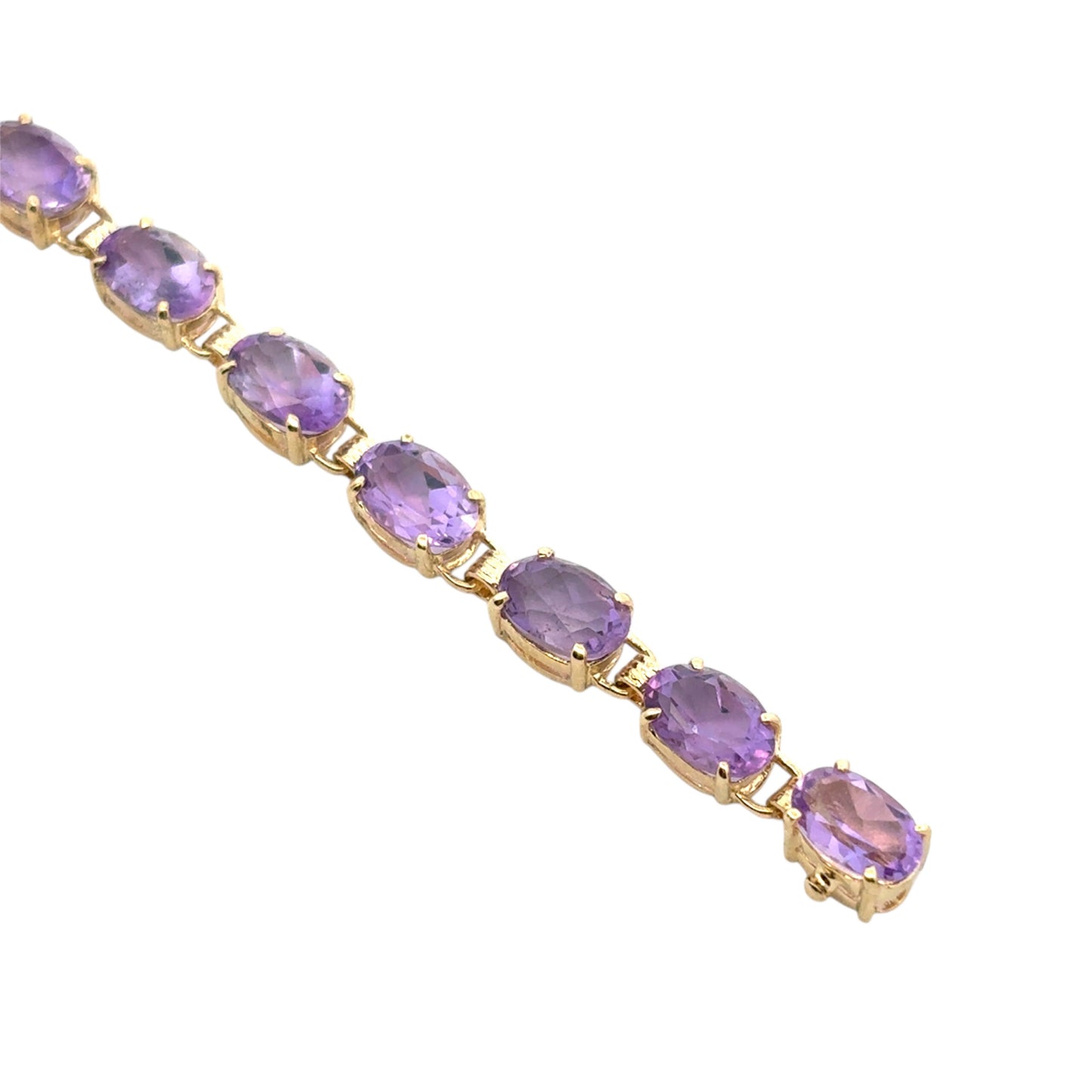Vintage 10k Yellow Gold Purple Gemstone Bracelet