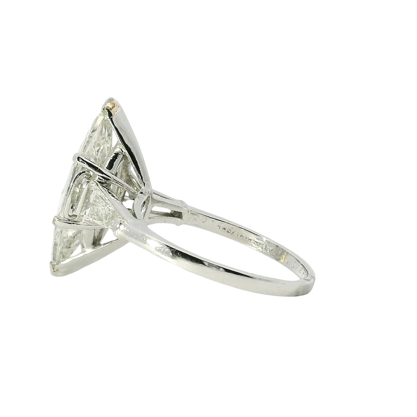 Platinum 4.03ct Natural Marquise Cut Diamond Engagement Ring
