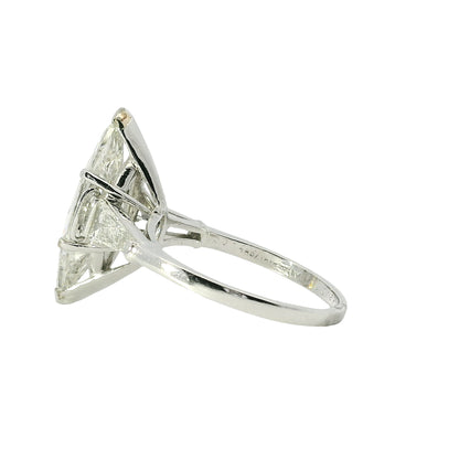 Platinum 4.03ct Natural Marquise Cut Diamond Engagement Ring